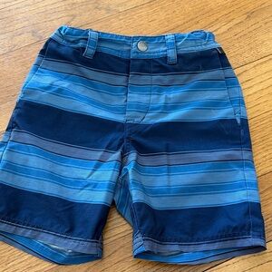 Volcom Boys Blue DriFit Material Flat Front Striped Shorts